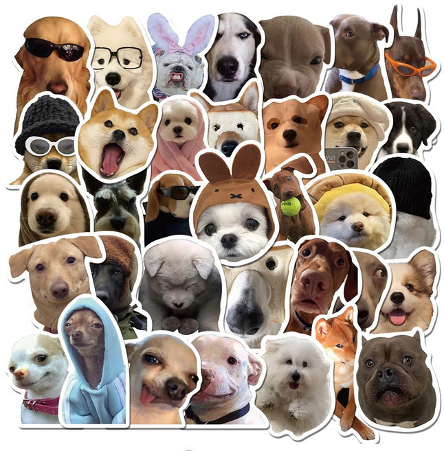 올리브파티 감성 캐리어 노트북 여행 방수 스티커 세트, 1세트, 강아지 50P