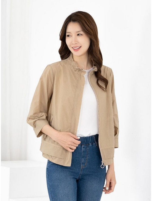 모슬린 엄마옷 점퍼 7부 간절기 하이넥 MQG127866 마담 미시 중년여성 빅사이즈 할머니옷 50대 60대 70대
