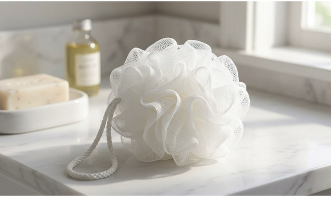 沐浴球 沐浴網球, 白, 1個, 1個裝