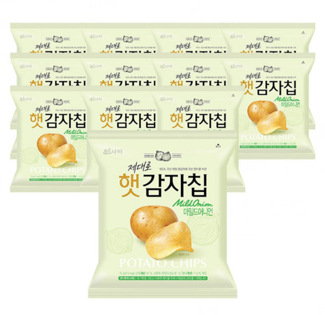 제대로 햇감자칩 마일드어니언 1박스(75gX12개), 12개, 75g