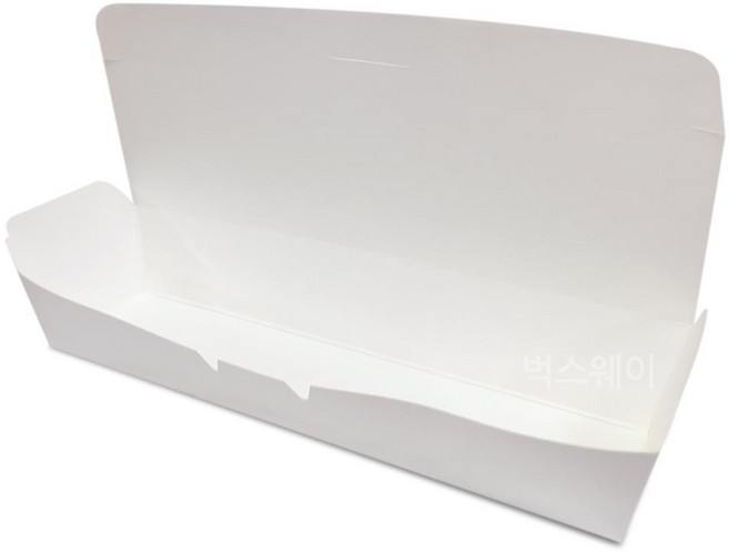 벅스웨이 종이도시락381 (화이트) 20.5cmx5cmx3.7cm, 1세트, 50개