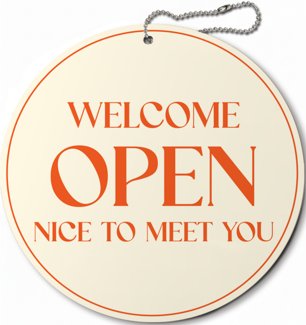 긱베어 아크릴 도어사인 오픈클로즈 영업상태 안내판 미니간판 표지판 팻말, 1개, 01 오픈 오렌지