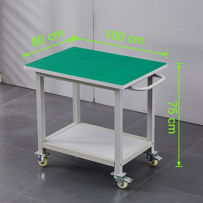 이동식 작업대 제전 카트 대차 정전기 방지 공장 산업용, 2층 정전기 방지 카트 80x100, 1개
