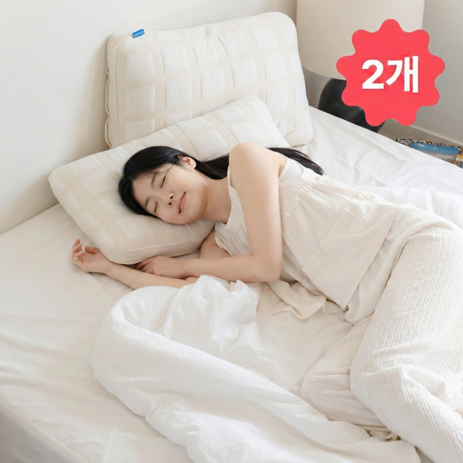 슬립포어 1+1 목편한 사계절 경추 수면 베개, 2개, 2