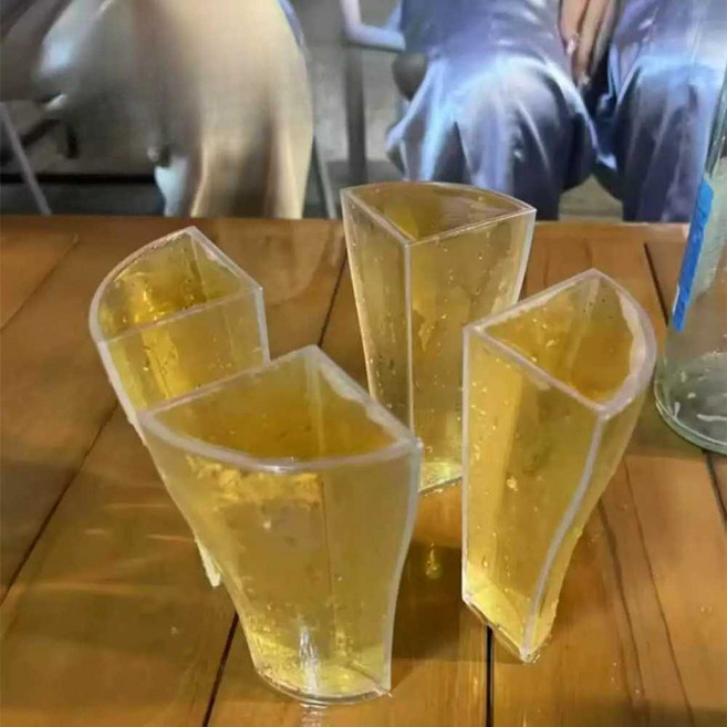 맥주잔 4분할 글라스 캠핑 집들이선물 소맥잔 4in1, 소형, 1개