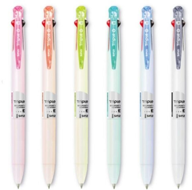 아트박스/신지 신지 트리플오 3색 다색펜 멀티펜 [00032374], 0.7mm/민트, 민트