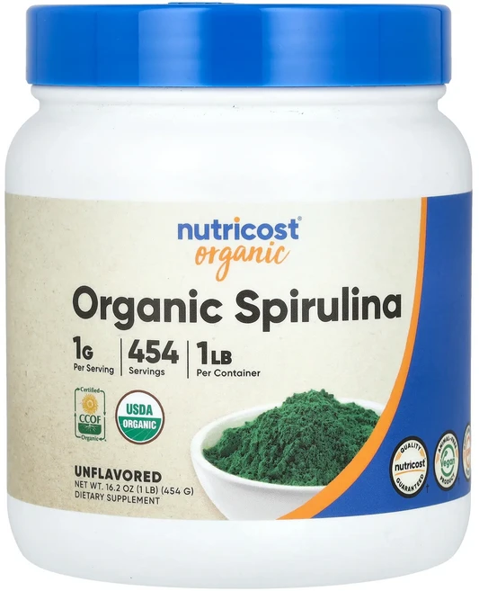 몸관리하세요 겨울입니다 Nutricost 유기농 스피룰리나 무맛 454g(16.2oz) 특별관리진행, Nutricost유기농스피룰리나무맛454g162oz, 454g, 1개 - 쿠팡