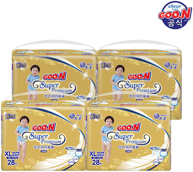 군기저귀 프리미엄 팬티 특대형(XL) 28P x 4팩, 112‬개