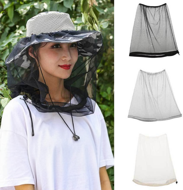 윗부분 뚫린 모자용 방충망 해충 모기 회피용 헤드네트 모기장 캠핑 낚시 벌초 얼굴보호, 핑크