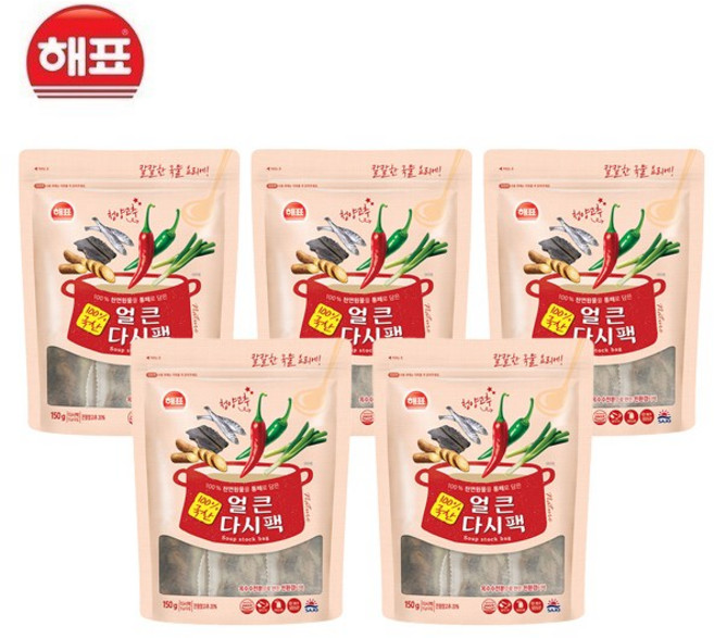 해표 얼큰 다시팩, 150g, 5개