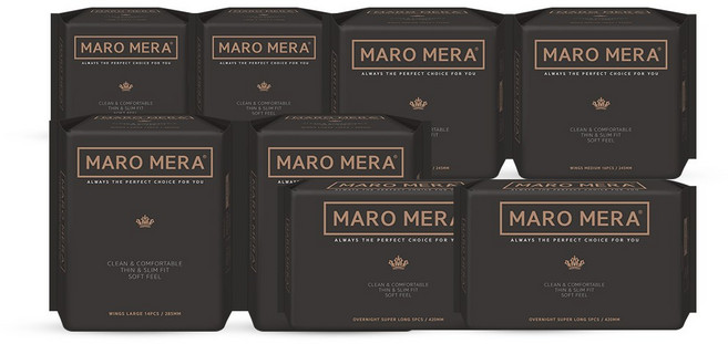 마로메라 생리대 팬티라이너A 20p x 2팩 + 중형 16p x 2팩 + 대형 14p x 2팩 +오버나이트 슈퍼롱 5p x 2팩, 1개