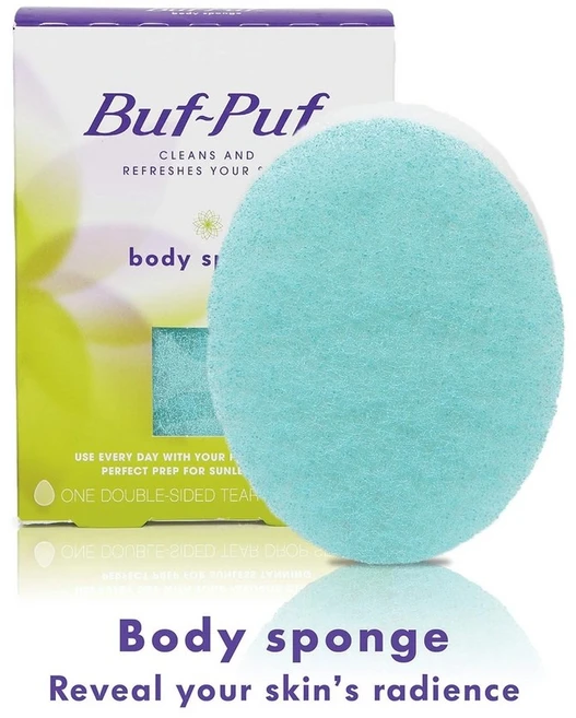 Buf-Puf 바디 스펀지 목욕 피부과 전문의 개발 먼지 및 과도한 오일 재사용 가능 각질 제거 1 카운트, 1개 - 쿠팡
