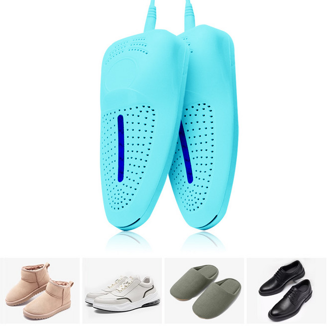 돌아라 가정용 휴대용 신발 건조기 탈취 건조기, 푸른색