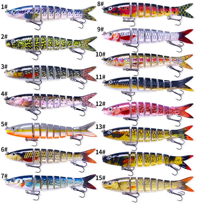 5개 + 케이스 포함 4D루어 꺽임루어 분리형루어 관절루어 하드베이트 배스루어 농어루어, E컬러, 1세트, 18.6g