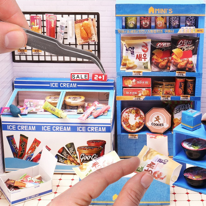 미니를사랑하는사람들 미니어처 미니어쳐 만들기 초보자세트 (1), 6-04.룸박스DIY 편의점 아이스크림과 과자, 1개