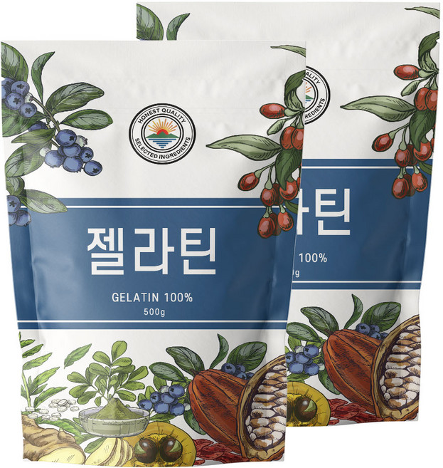 해나식품 젤라틴 가루 할랄(HALAL) 인증제품, 500g, 2개