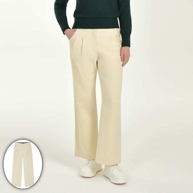 [국내백화점] 헤지스골프 여성 코듀로이 와이드 팬츠 크림, 070(28)