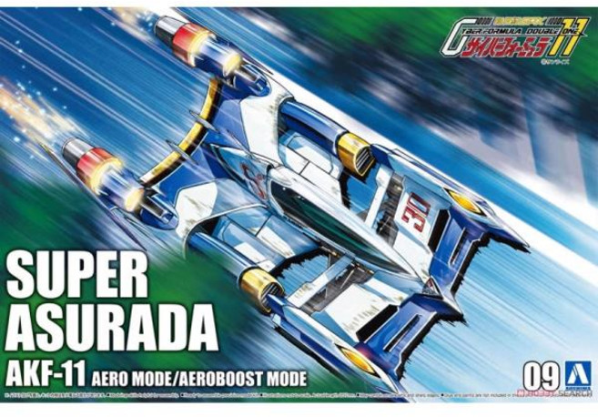 아스라다 AOSHIMA 05911 1/24 사이버 포뮬러 슈퍼 아수라다 AKF-11 에어로/에어로부스트 모드 레이싱 차량, 1개