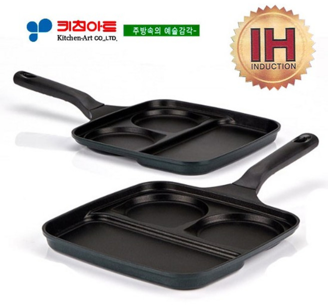 키친아트 하우스쿡(IH)인덕션 3구콤비에그팬27CM, 1개