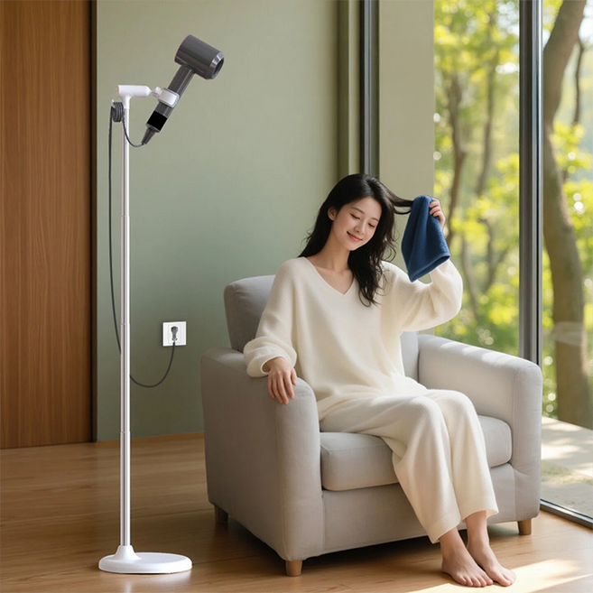 TAOMI 핸즈프리 스탠드 드라이기 거치대, 화이트, 1개