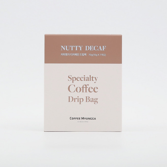 [커피명가]스페셜티 드립백 너티 디카페인, 7개, 10g, 핸드드립