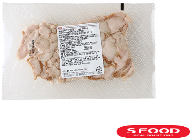 에쓰푸드 훈제치킨가슴살(2mm 슬라이스) (냉동) 샌드위치 샐러드, 1개, 500g
