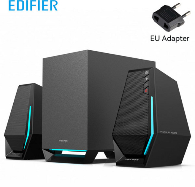 Edifier 2.1 컴퓨터 게이밍 스피커 서브우퍼 블루투스 5.3 USB C타입 Aux 입력 PS4 스위치용 60W RMS HECATE G1500 Max, 01 4", 01 CHINA, [01] Black US-Plug