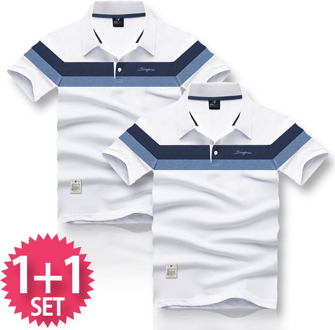 블루포스 에세론 반팔 카라티 1+1 세트 [2장 묶음] 남자 티셔츠 남성 반팔티 단체티 남녀공용 커플티 여름 골프티 [국내생산]