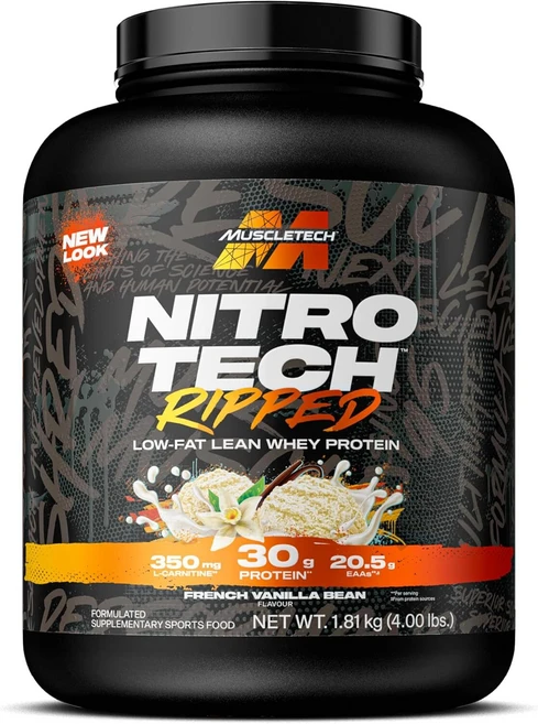 MuscleTech Nitro-Tech Ripped 단백질 바닐라 크림 체지방 분해 1.81kg, 1g, 1개 - 쿠팡