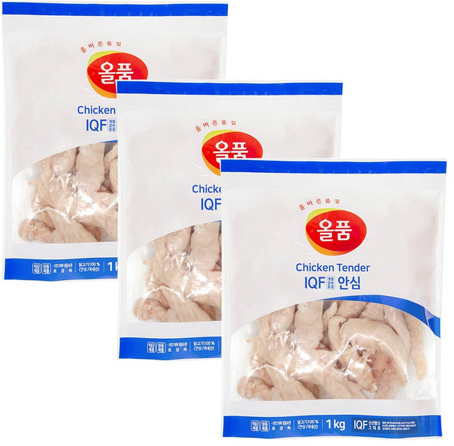 올품 IQF 안심 1kg 3봉, 3개
