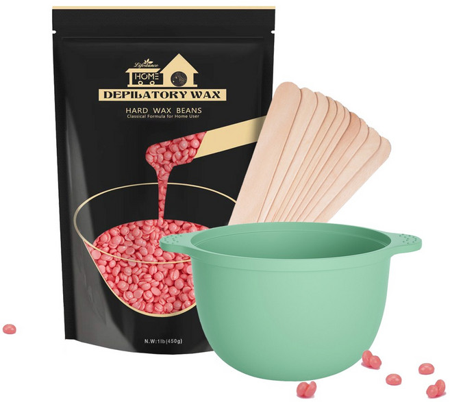 브라질리언 셀프 왁싱 로즈 하드왁스 450g + 스파츌라 20p + 버킷, 1개