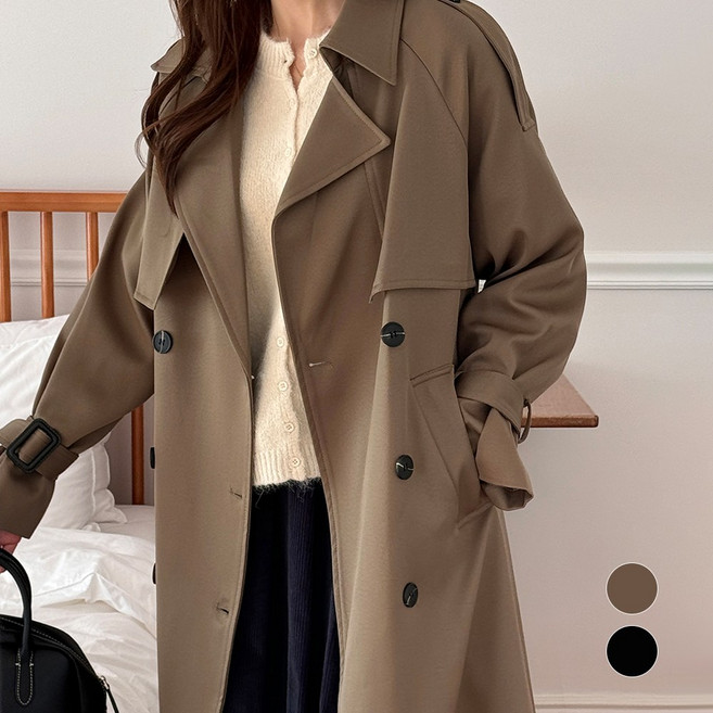 (퀄리티/인생핏보장) 어던무드 여성 트렌치코트 빅사이즈 봄 가을 롱코트
