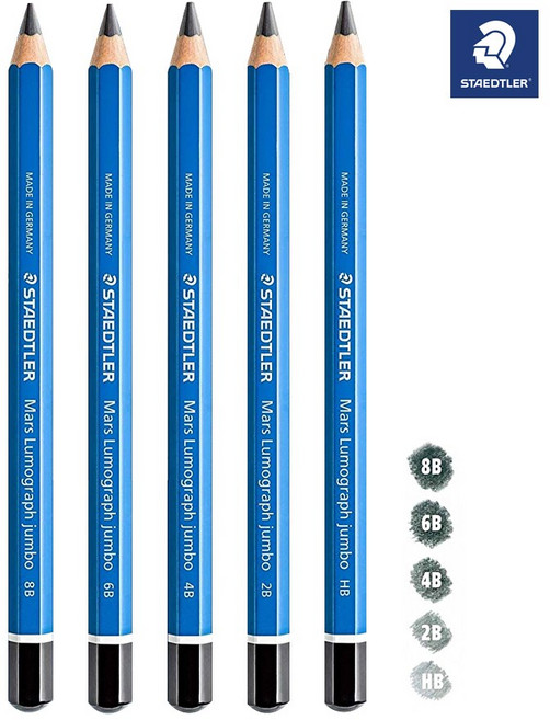 스테들러 마스루모그라프 100J 점보연필 5입, 1set, HB-2B-4B-6B-8B(각1개입 총5종)