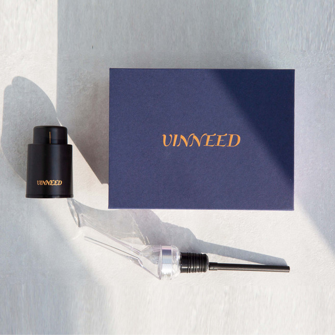 비니드 와인에어레이터 진공와인스토퍼 (와인마개) 세트, 메탈실버, 메탈실버, 1개