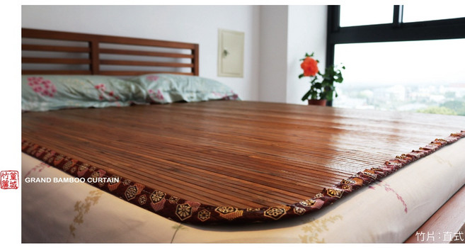 篁城 台灣嚴選 涼蓆/竹蓆 標準雙人床蓆 5x6呎, 碳化咖啡色款,5X6尺標準一般雙人床-走直