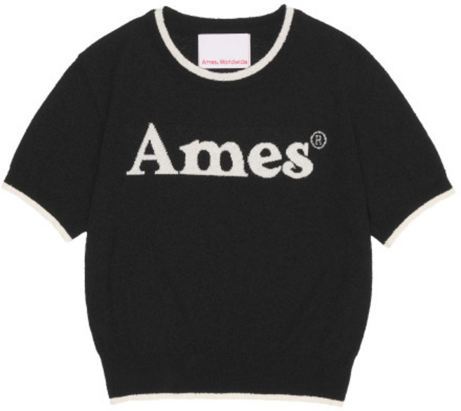 아메스 월드와이드 amesworldwide BASIC LOGO KNIT BLACK