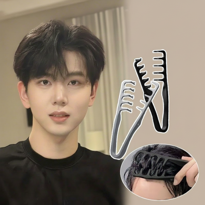 꼬꼬마스픽 쉐도우 남자 데일리 스타일링 볼륨 헤어 브러쉬, 1개, 블랙