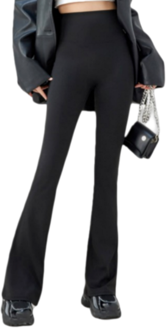 Makone 여성 솔리드 얇은 하이웨이스트 심플 힙업 플레어 레깅스 요가 필라테스 부츠컷핏 바지