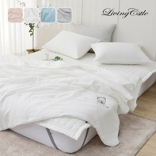 국산 리빙캐슬 냉감 모달 쿨베어몽 누빔이불