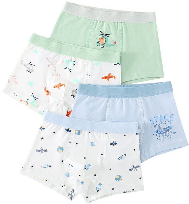 워더미 남아용 순면 데일리 키치 사각팬티 4종세트 Z413