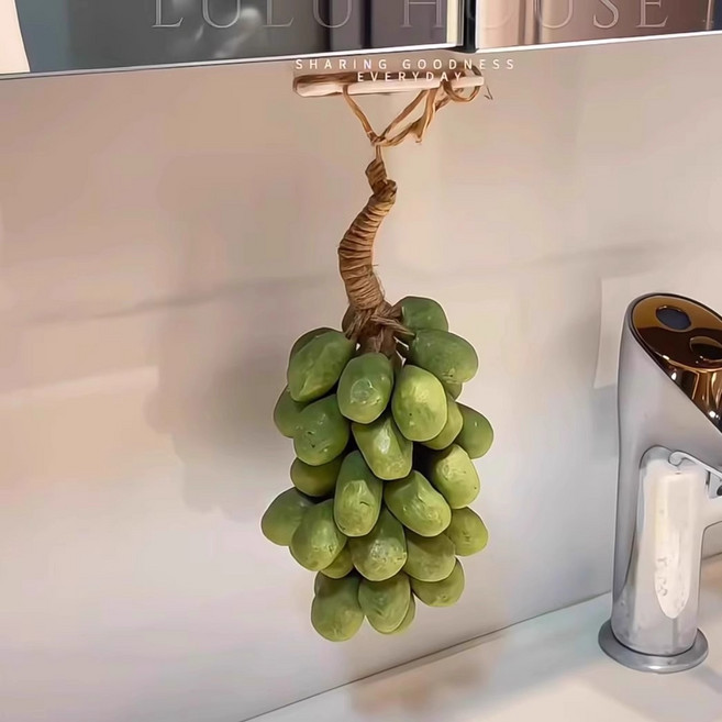 포도 모양 수제비누 천연수제비누 세안 비누 에센셜 비누(실내 인테리어용 이사 선물용 창의적 선물로 사용 가능), 청포도 20개, 170g