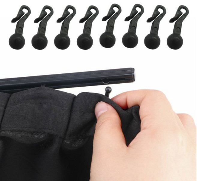 차박커튼 자동차 액세서리 보트 플라스틱 커튼 트랙 후크 러너 내구성 좋은 도구 100 개입, 1개
