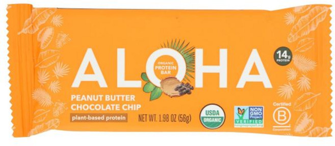 ALOHA 버터 쿠키 알로하 식물성 단백질 바 초콜릿 칩 도우 1.98 온스, 1 Count (Pack of 1), 1개, 56g
