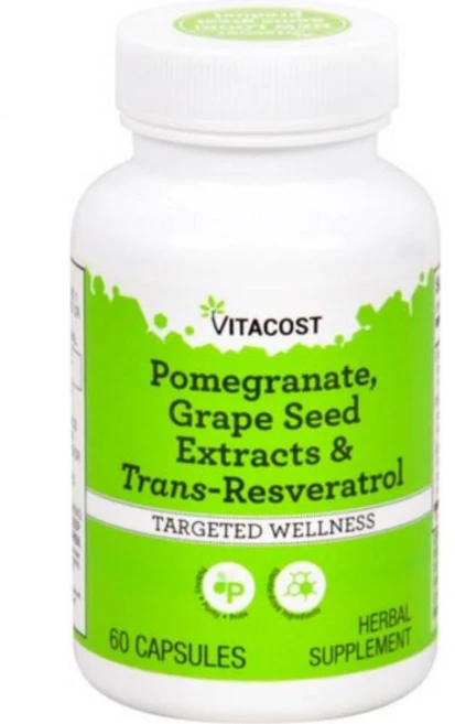 Vitacost 비타코스트 포메그래닛 그레이프시드 트랜스 레스베라트롤 60 캡슐 항산화 영양제, Vitacost 비타코스트 포메그래닛 그레이프시드 트랜 - 쿠팡