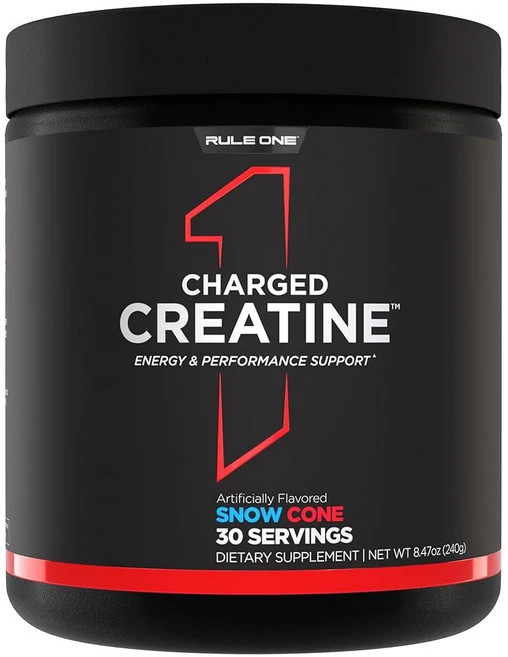 규칙 1 충전 크레아틴 - 크레아틴 전해질 에너지 블렌드가 함유된 다기능 운동 보충제로 강도 성능 및 수분 공급을 지원합니다(30인분 블루 래즈 레모네이드), 스노우 콘, 1개, 240g - 쿠팡