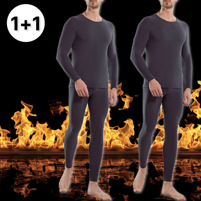 맥맨 1+1 남성 기능성 발열내의 히트 초경량 상하의 내복 세트