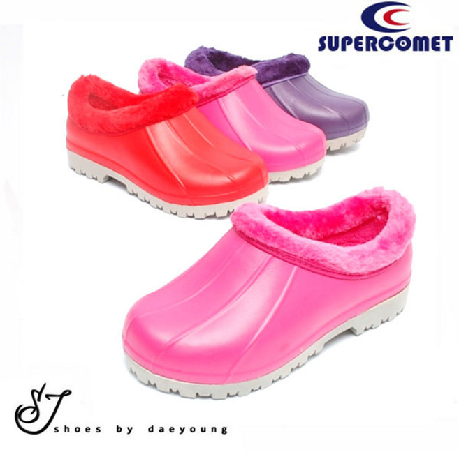 [SJshoes] 겨울용 논슬립 발편한 미끄럼방지 볼넓은 방한 털 주방화 WT777