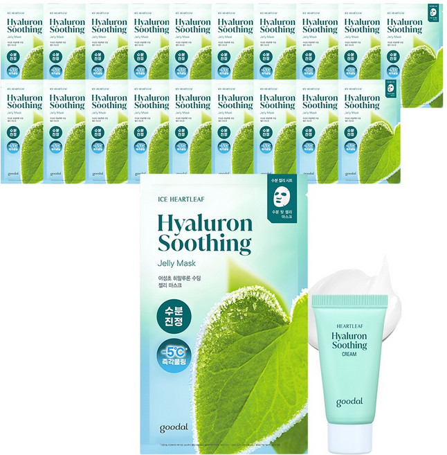 [대용량/증정] 구달 어성초 히알루론 수딩 젤리 마스크, 20개, 1개입