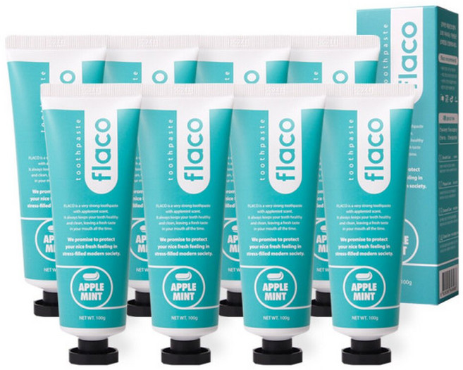 플라코 애플민트 치약 100gX8개/악마의치약 구취제거, 100g, 8개
