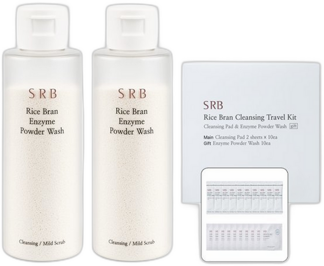 (SRB)SRB 쌀뜨물 미강 효소 세안제 + 트래블키트, 2개, 70g